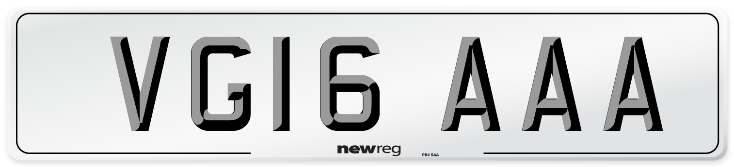 VG16 AAA Number Plate from New Reg